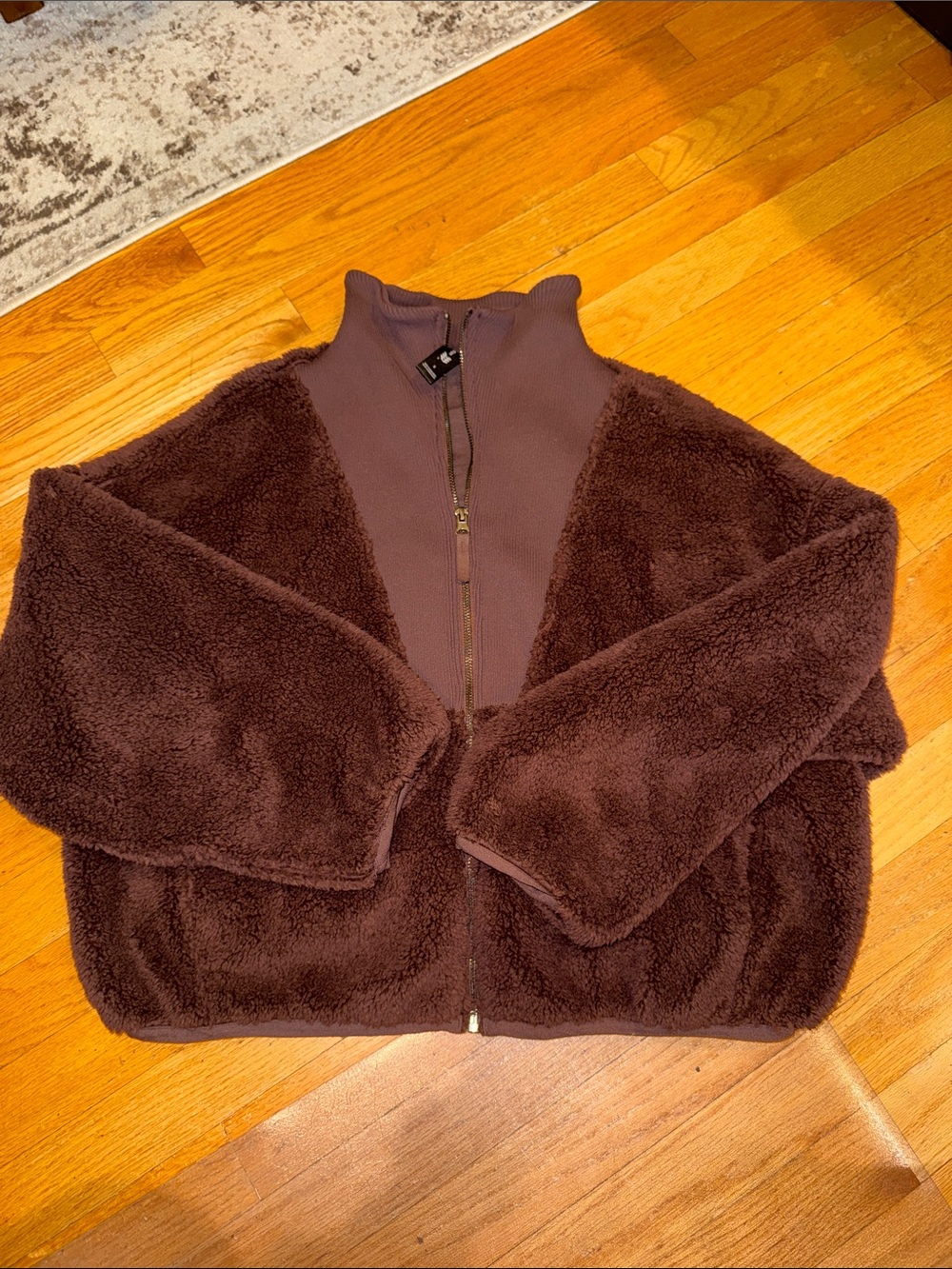 all in motion Women's Chocolate Brown Teddy Jacket with Zip